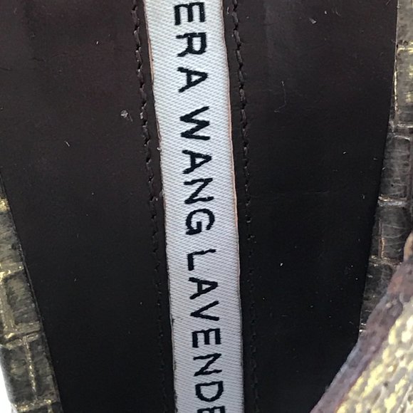 ALLIGATOR PRINT EMBOSSED VERA WANG BURNISHED GOLD SZ 7.5 GOLD - Picture 7 of 11